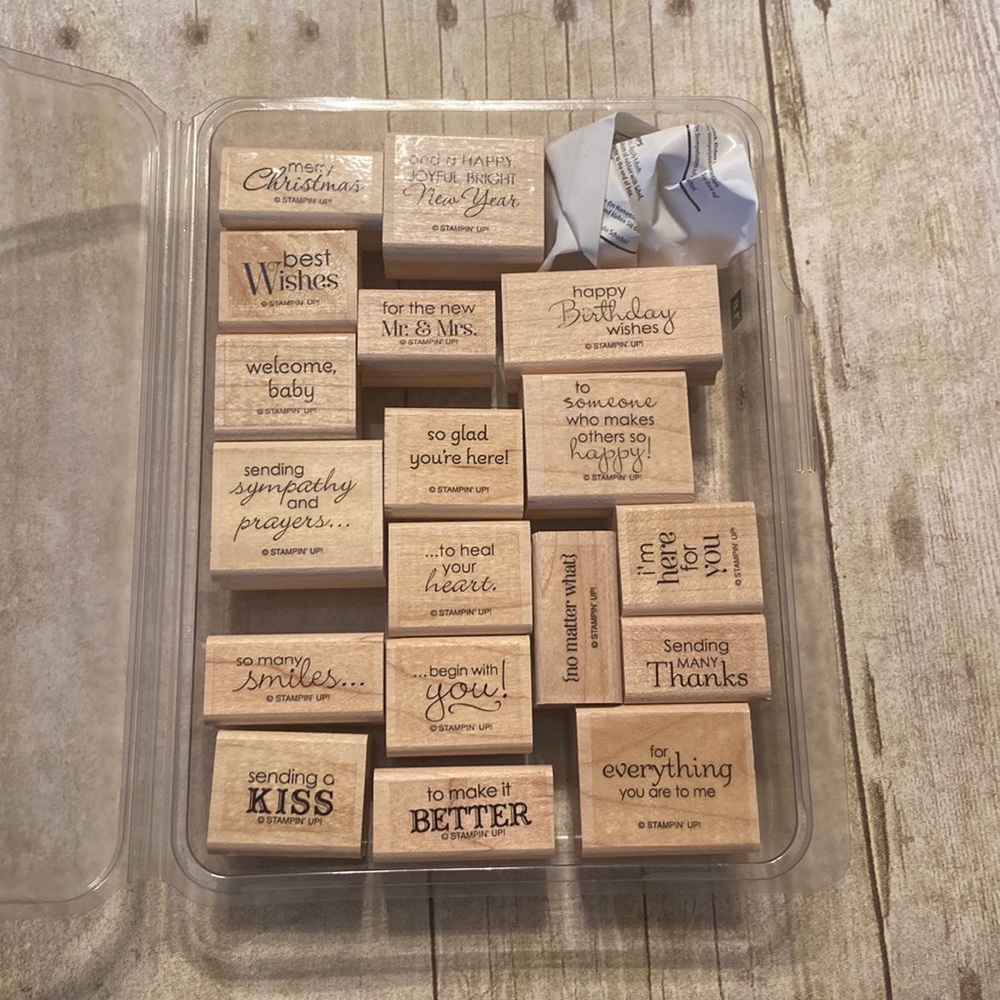 StampinUp wood block stamp set Petite Pairs